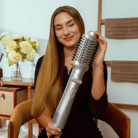 Set perie rotativa de par cu aer Cecotec CeramicCare 6in1 Gyro, 1100W, Uscator, Perie electrica, Ondulator [8]