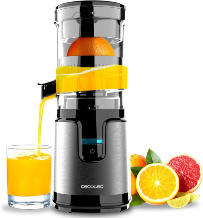 Storcatoare fructe - Storcator de citrice Cecotec Essential TowerAdjust Easy Steel, 140W, 0.35L