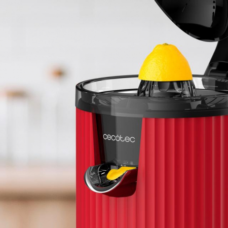 Storcator de citrice Cecotec Xqueeze RetroJuice 600, 600w, filtru din inox, anti picurare, 2 conuri de plastic, Rosu [7]