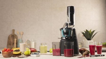 Storcator de fructe si legume cu melc Cecotec Juice&Live 1500 Pro, 250 W, Recipient suc, Recipient pulpa, Functie Reverse, Negru/Inox [2]