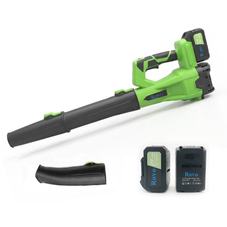 Unelte Gradina - Suflanta pentru frunze cu acumulator Rovo BF811, 6 niveluri de viteza,  2 acumulatori, 21V, 4.0Ah, viteza 209 km/h, 650CFM