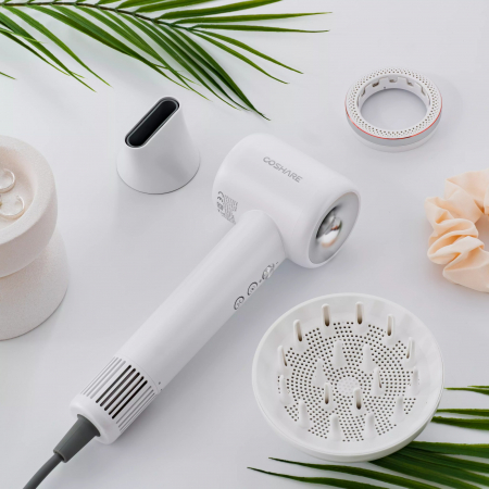 Uscator de par ultra puternic Coshare HD10E Pro, ShineRing, Ioni Negativi, 110.000 RPM, 1600W, Accesorii incluse [8]