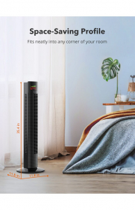 Ventilator turn TaoTronics TT-TF002, 60W, telecomanda, 3 viteze, display LED, silentios [4]