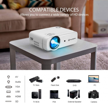 Mini videoproiector Vankyo Leisure 430W LED, WIFI, 4000 lumeni, Geanta transport, HDMI, SD, AV, VGA, USB, Telecomanda, Cablu HDMI [10]