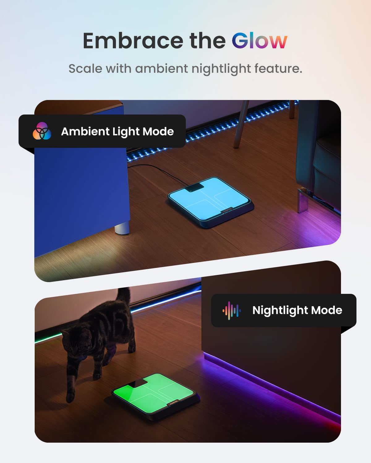 Cântar inteligent RENPHO Elis Chroma, Bluetooth, 13 măsurători, 180 kg, iluminare ambientală [3]