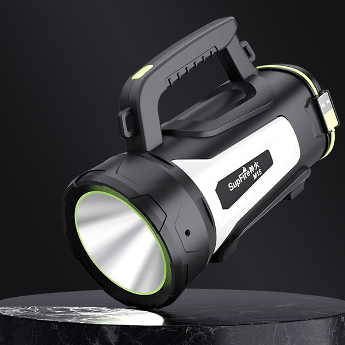 Arabic Carry Successful Lanterna LED Supfire M9-X, USB, 440lm, 390m, PowerBank, incarcare USB,  3000mAh, lumina rosie