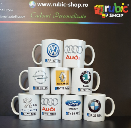 Cana personalizata cu sigla AUTO si numarul tau de inmatriculare [15]