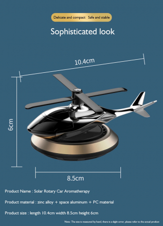 Odorizant Auto Elicopter - Cu Incarcare Solara, Baza Antiderapanta, Ulei Esential si Pipeta Inclusa [5]
