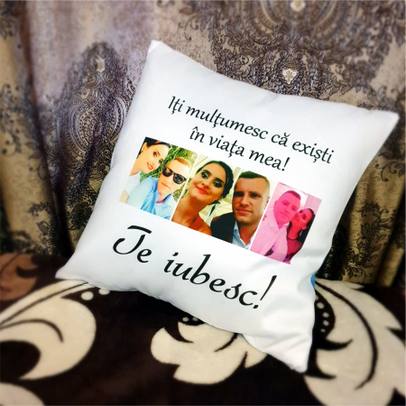 Perne Personalizate - Perna Personalizata 3 Poze + Text