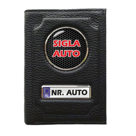 Port Document Personalizat - Port Document Personalizat cu Sigla si Numarul Auto