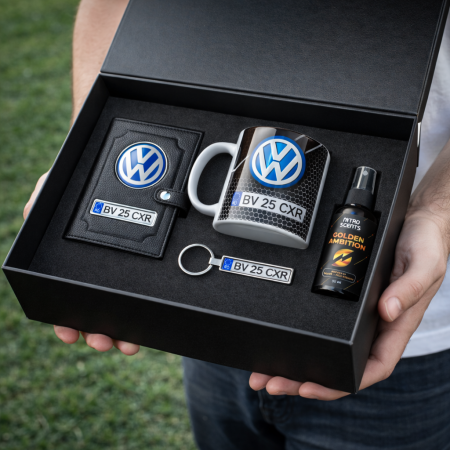 Set Premium Auto Personalizat – Cutie Cadou cu Port Document, Cana, Breloc si Parfum [3]