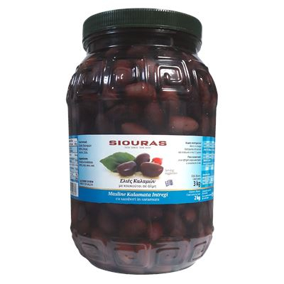 PRODUSE ITALIA - SIOURAS MASLINE KALAMATA IN SARAMURA, 3 KG