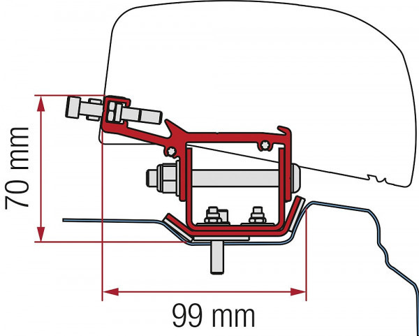 Adaptor din 3 piese Renault Trafic L2 din 2014 pentru F40van [1]
