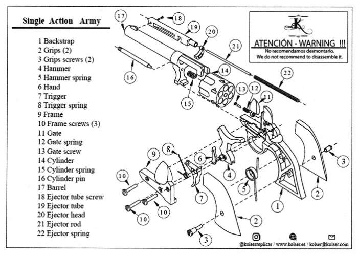 Plăsele pentru revolver Colt 45 Peacemaker [2]