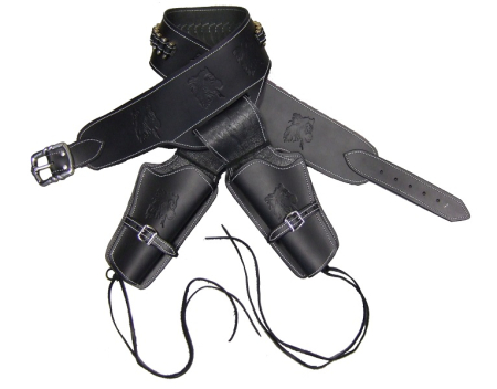 Centură de cowboy cu cartușe și două tocuri