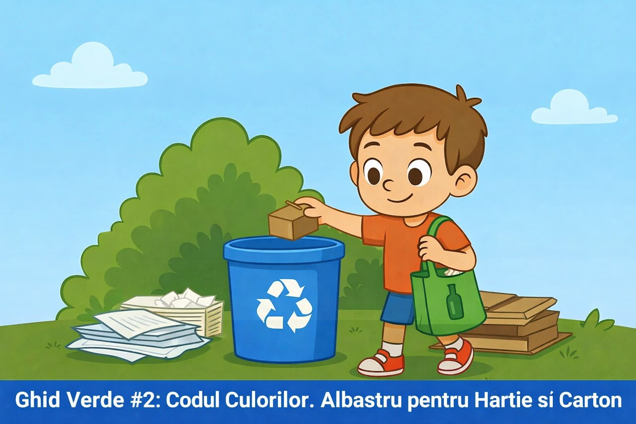 Ghid Verde #2: Codul Culorilor in Colectarea Selectiva. Albastru pentru Hartie si Carton