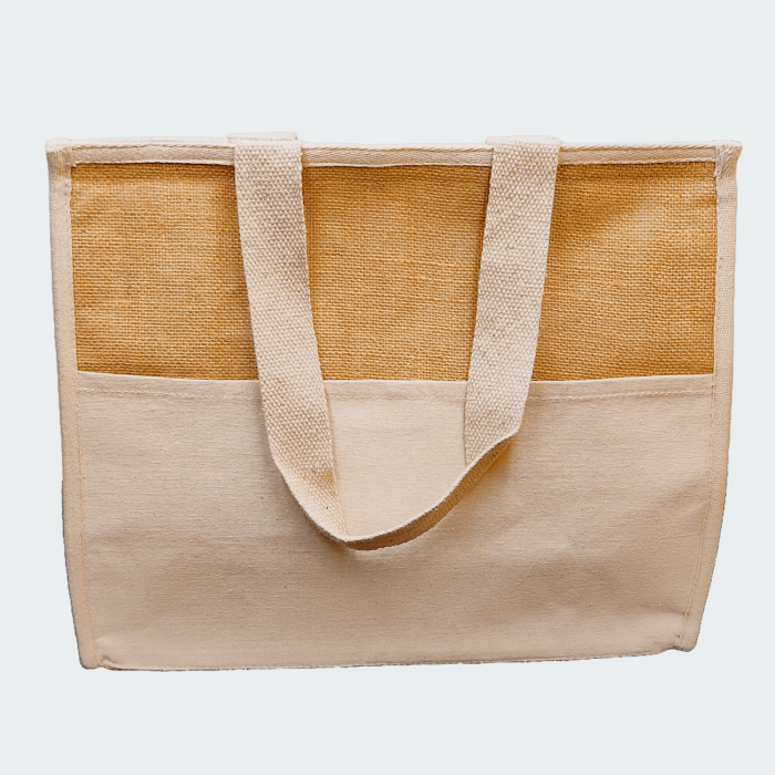 Geanta frigorifica din Iuta laminata si bumbac natur 43x34x20 cm - sacosarul ro [4]