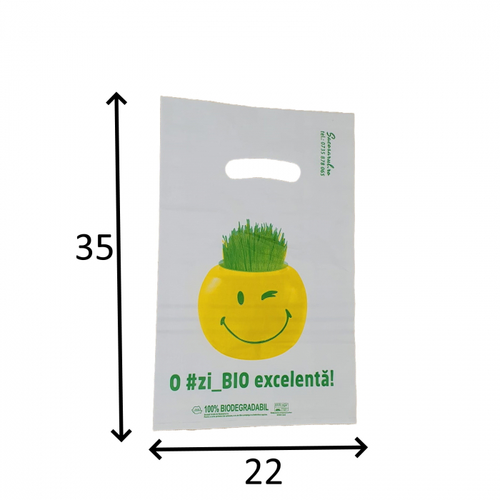 Punga biodegradabila banana o zi_bio excelenta de 2 Kg cu 22x35 cm - 100 bucati [3]