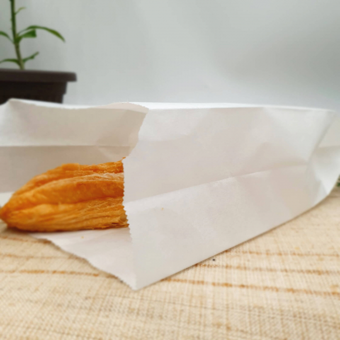 Pungi din Hartie Kraft Alba Cerata 17x7x23 cm pentru Patiserie, Cofetarie,Fast-Food - pachet 1000 buc [2]
