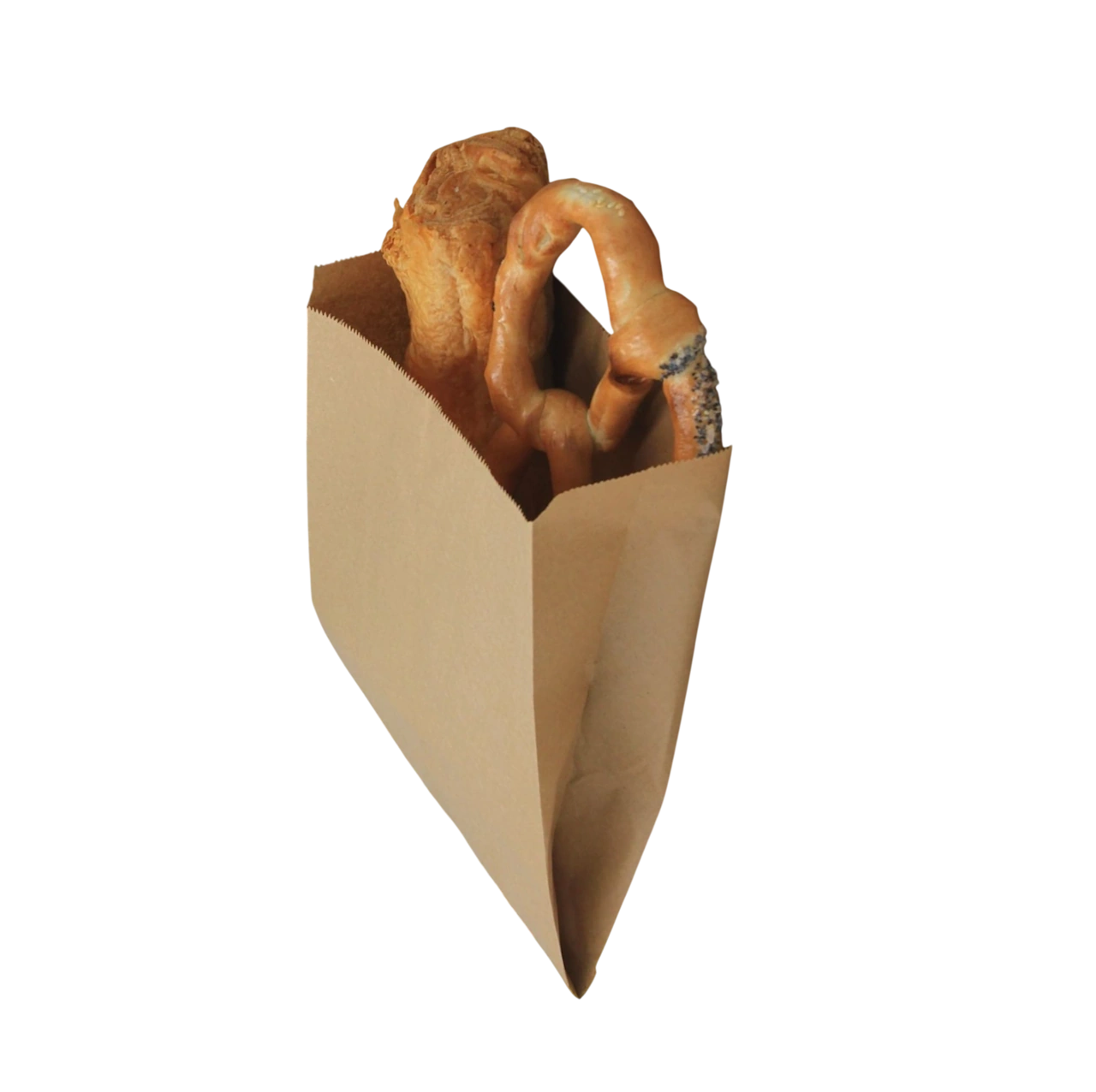 Pungi din Hartie Kraft Natur 17x7x27 cm pentru Covrigarie, Patiserie - pachet 1000 buc [1]