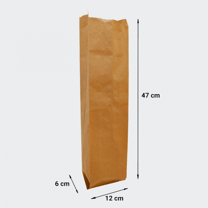 Pungi Hartie Kraft Natur pentru bagheta, dimensiuni 12x6x47 cm [2]