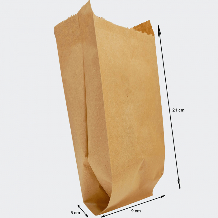 Pungi Hartie Kraft Natur pentru covridog, dimensiuni 9x5x21 cm [2]