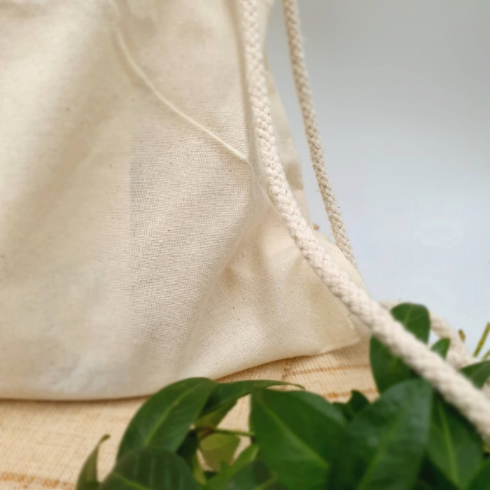 Rucsac din bumbac natur cu snur 34x42 cm [4]