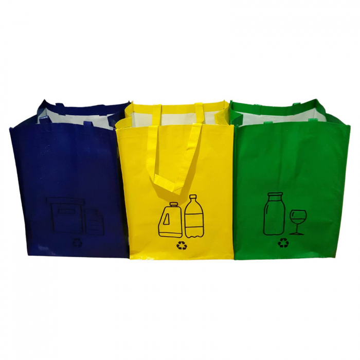 Recicly - Set Sacose Reciclare Selectiva deseuri din Hartie si carton, Sticla, Plastic [9]