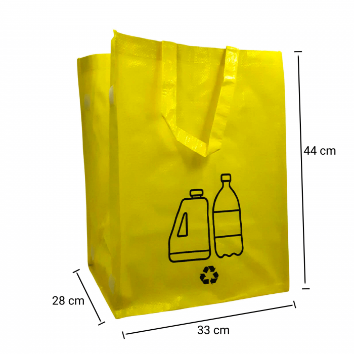 Recicly - Set Sacose Reciclare Selectiva deseuri din Hartie si carton, Sticla, Plastic [3]