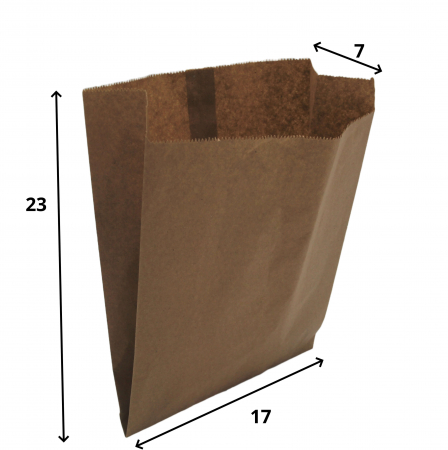 Pungi din Hartie Kraft Natur 17x7x23 cm pentru Covrigarie, Patiserie - pachet 1000 buc [4]