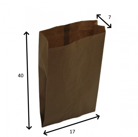 Pungi din Hartie Kraft Natur 17x7x40 cm pentru Brutarie, Patiserie, Cofetarie, Fast-Food - pachet 1000 buc [4]