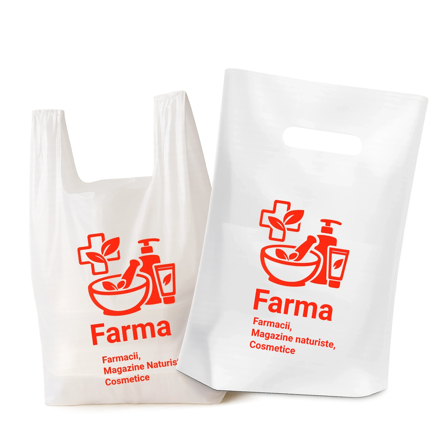 Pungi BIO Personalizate - Pungi Maieu - Sacose Banana BIOdegradabile Personalizate pentru Farmacii, Magazine Naturiste, Drogherii, Cosmetice