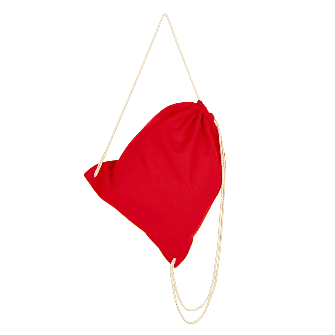 Rucsacuri - Rucsacuri rosii din bumbac cu snur natur 34x42 cm