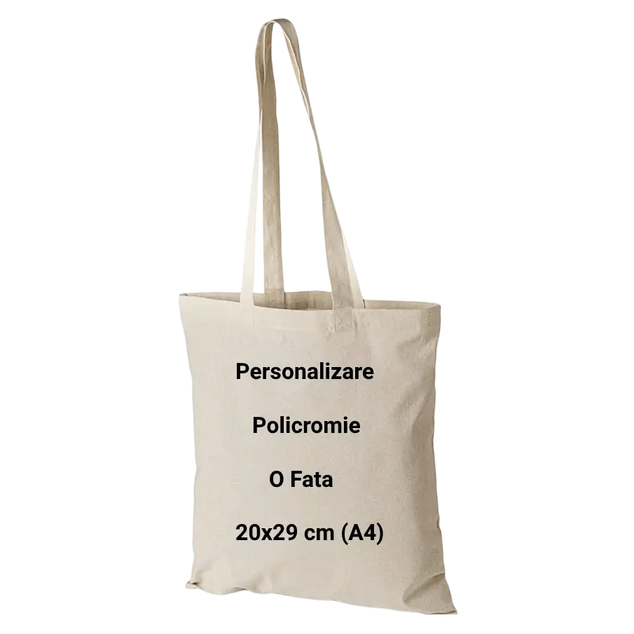 Sacose Bumbac - Sacose Bumbac Natur Personalizate. Dimensiuni 38x42 cm, toarte lungi, 140 g/mp
