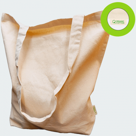 Sacose Bumbac Organic Premium cu burduf si toarte lungi, 280 g/mp, 38x42+9 cm [4]