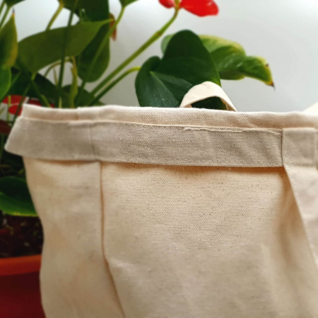 Sacosa din bumbac natur, Premium, 300 g neimprimata - portrait - set [2]
