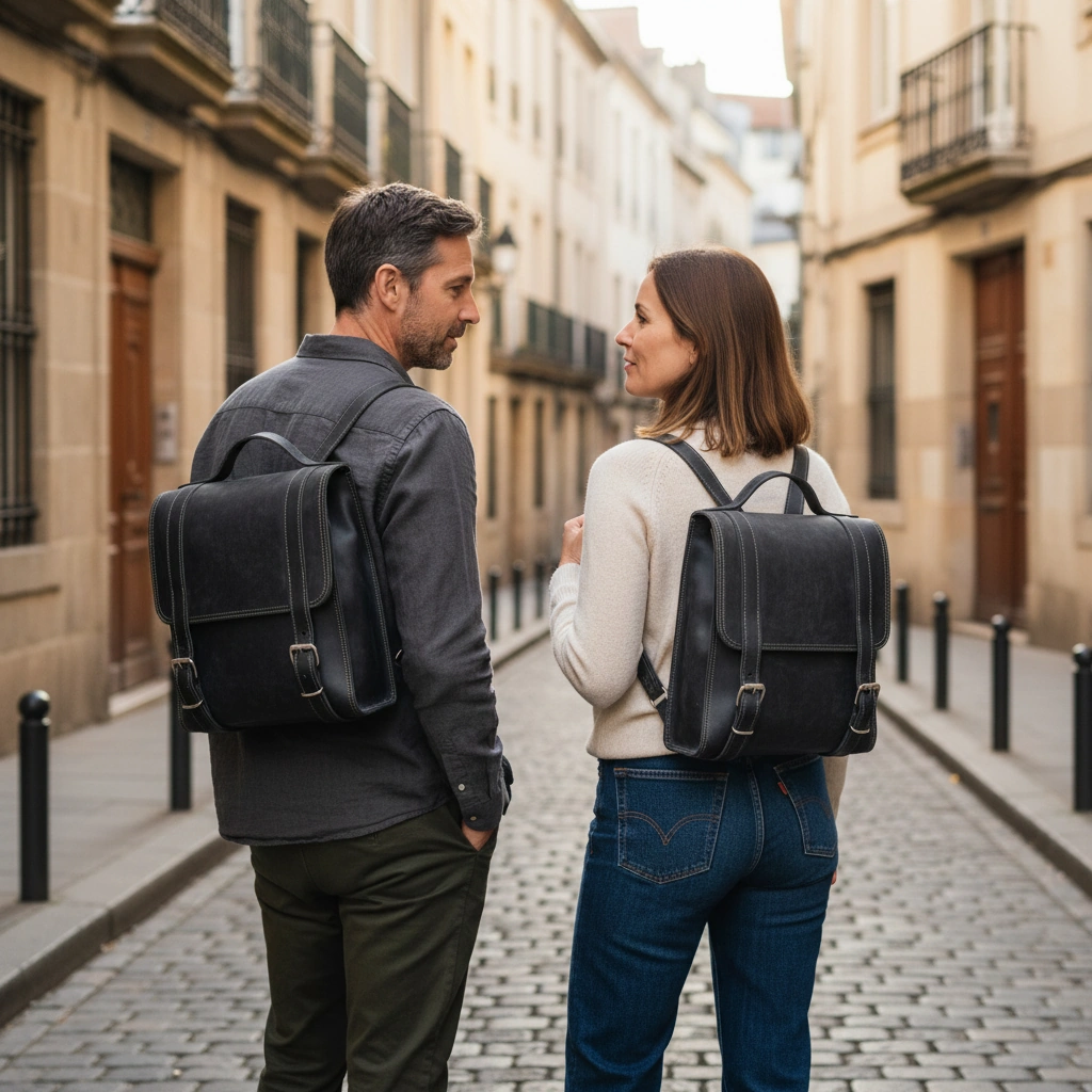 rucsac heritage series no.3 purtat de dama si barbat 1