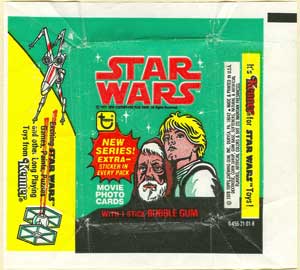 ambalaj guma de mestecat cu Star Wars anii 80 SUA