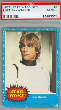 card cu Luke Skywalker 1977