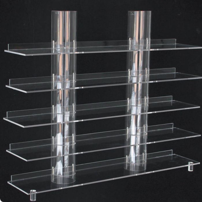 Raft prezentare cu 5 etajere si 2 coloane de sticla acrilica - Top View-5297 [1]
