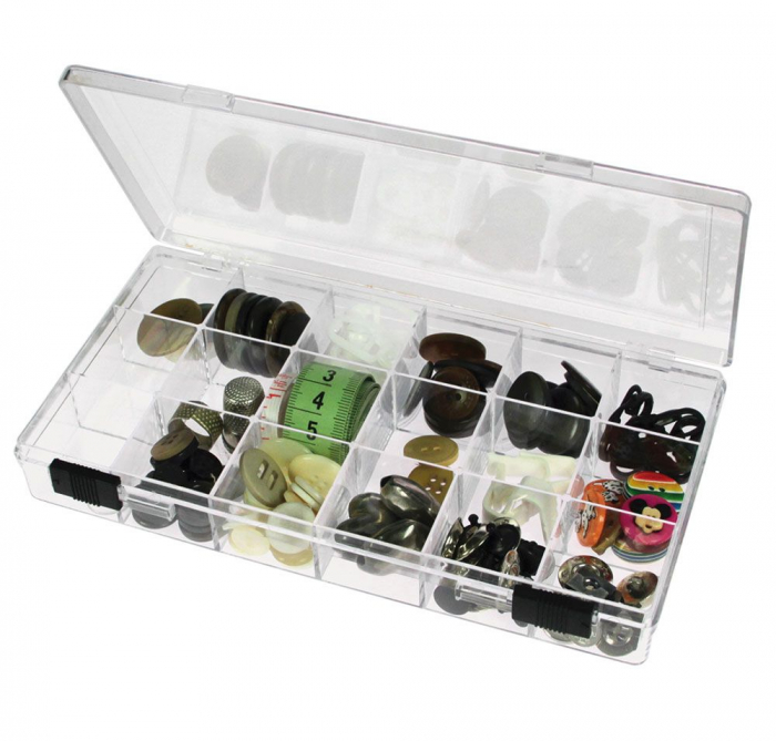 Plastic box for jewelery 18 compartments of 3 x 3 cm-5250 [2]