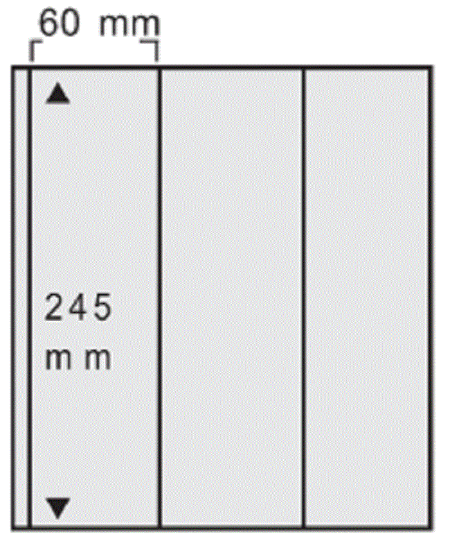 Folie transparenta cu intercalari bej, Variant, 3 buzunare verticale 60 x 245 mm-573pa [1]