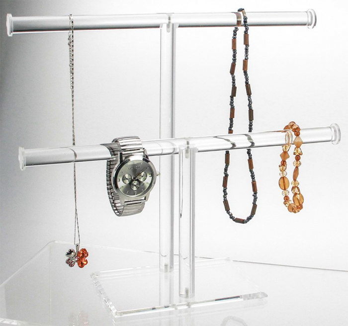 Acrylic double T-shaped jewellery holder-3997 [2]