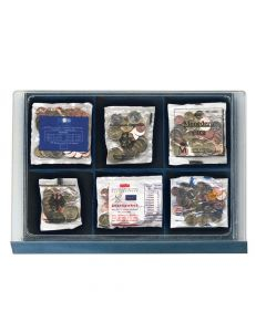 Cutie monede, sertar in etui acrilic cu tava in catifea albastra pentru 34 monede de 45 mm - Nova-Big-6434 [7]
