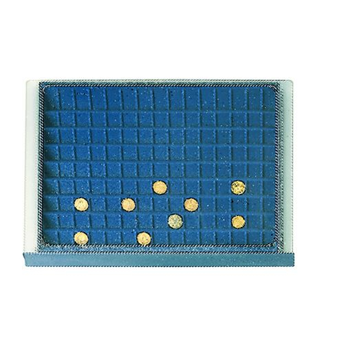 Cutie monede, sertar in etui acrilic cu tava in catifea albastra pentru 34 monede de 45 mm - Nova-Big-6434 [4]