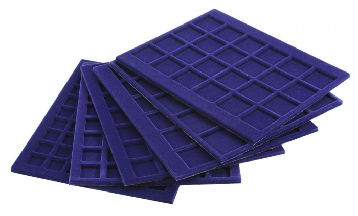 Coin Case for 214 coins with 6 trays in blue velvet [3]