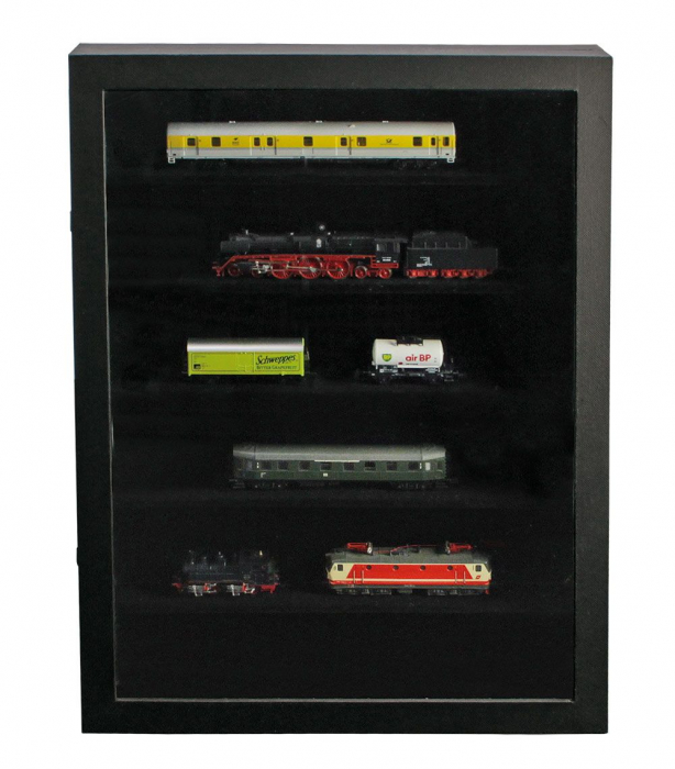 Vitrina Premium pentru machete tren, vagoane, masini - 6 compartimente 275 x 57 mm - Black Edition-5674 [5]