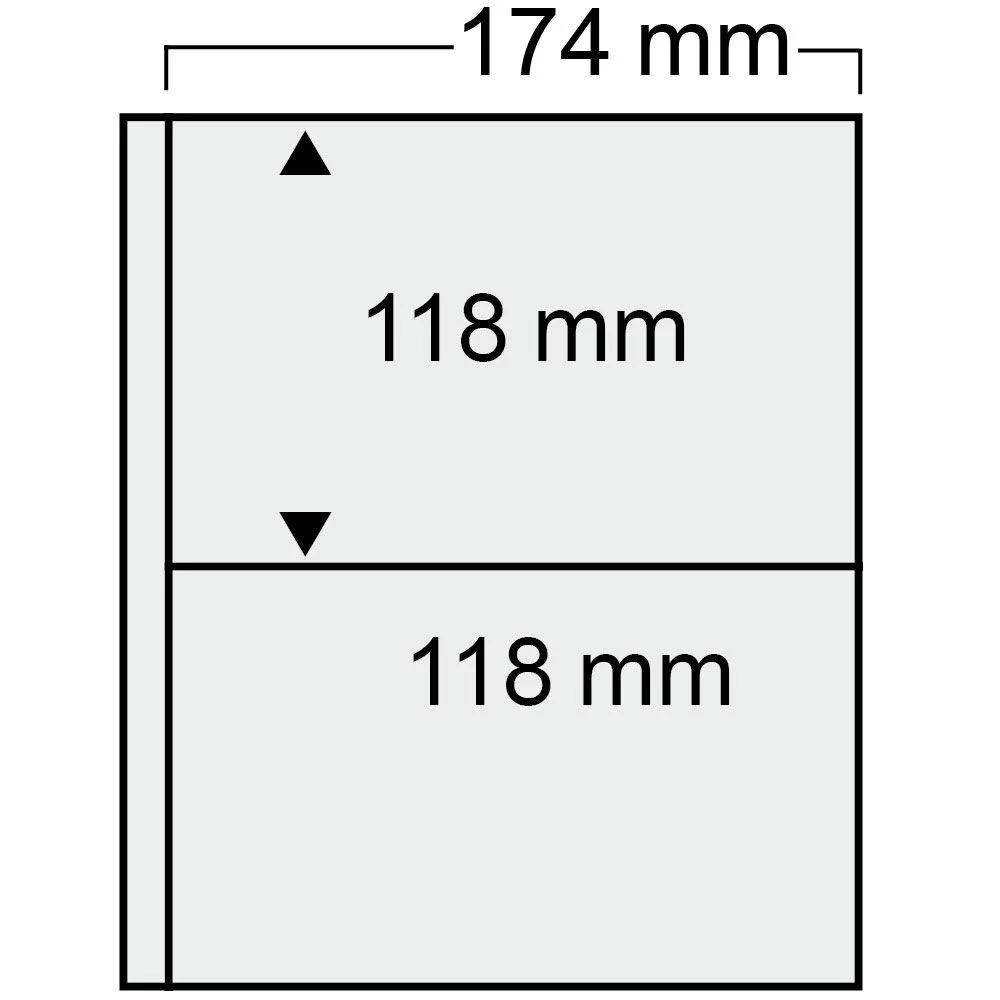 Folii bancnote Compact Standard - 10 folii pentru bancnote, Compact, cu 2 buzunare de 118 x 174 mm