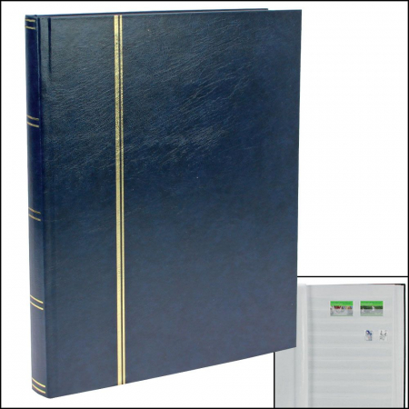 Timbre - Clasor pentru timbre A4 8 File / 16 Pagini Albe - Albastru-110-4