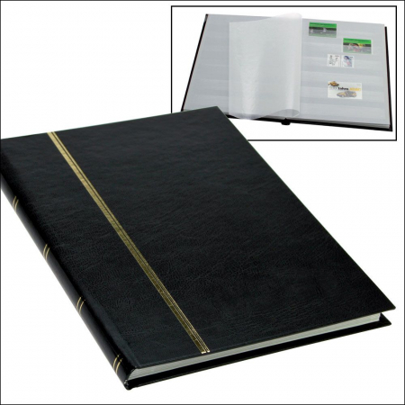 B5 Stockbooks - Black Stamp Stockbook, Book size 170 x 225 mm, 16 White Pages